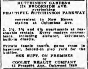 1933 Ad for Hutchinson Gardens