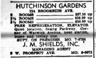 1943 Ad for Hutchinson Gardens